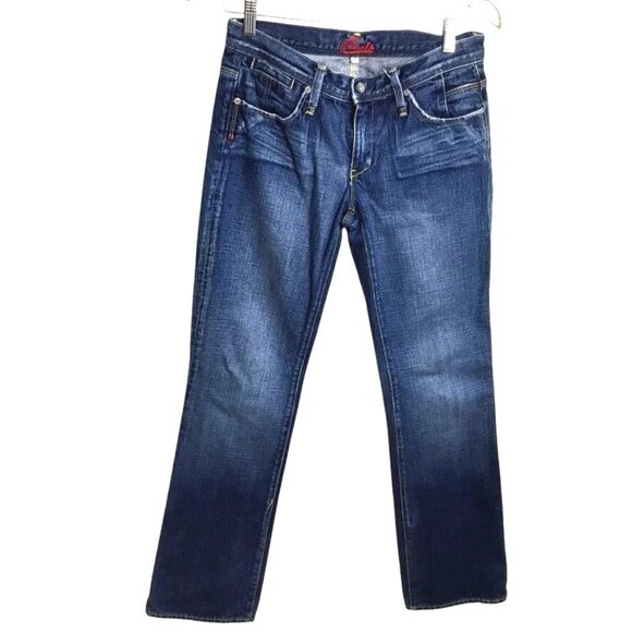 Vintage BLUE CULT Women Low Rise Slim Jeans 28x32 Y2K Grunge USA Dark Denim - Picture 1 of 11